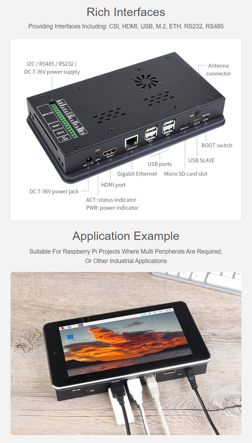 Amazon | Waveshare 7インチタッチスクリーンオールインワンキット